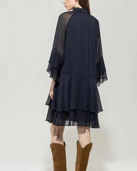 Luisa Cerano - Navy Tiered Dress