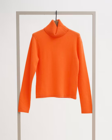 Herzen s’Angelegenheit - Orange Cashmere Polo Neck Pullover