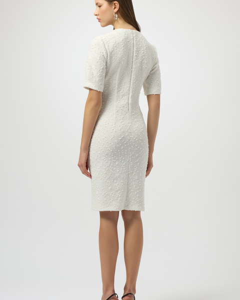 Joseph Ribkoff - Bouclé Knit Shift Dress With Bow Detail