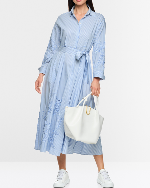 Marc Cain - Striped Blue and White Shirt Dress