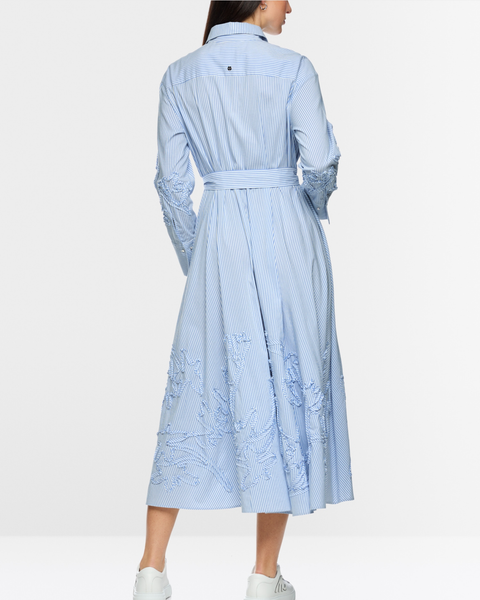 Marc Cain - Striped Blue and White Shirt Dress