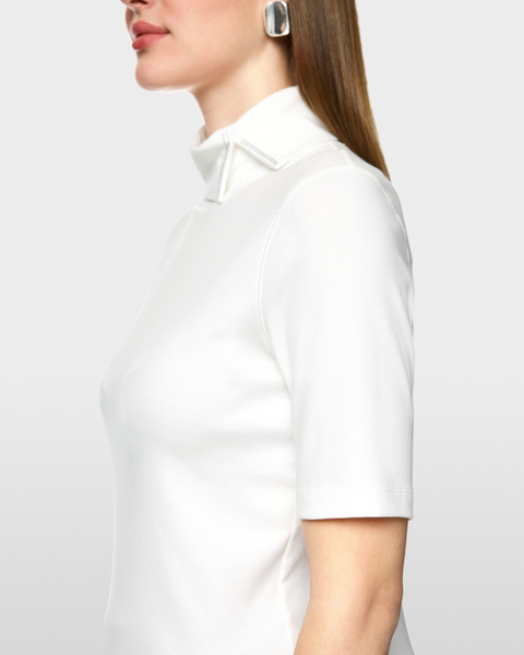 Marc Cain - Turtleneck T-Shirt with Crystal Detail