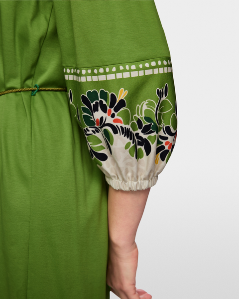 Marc Cain - Green Belted Dress with Floral Print
