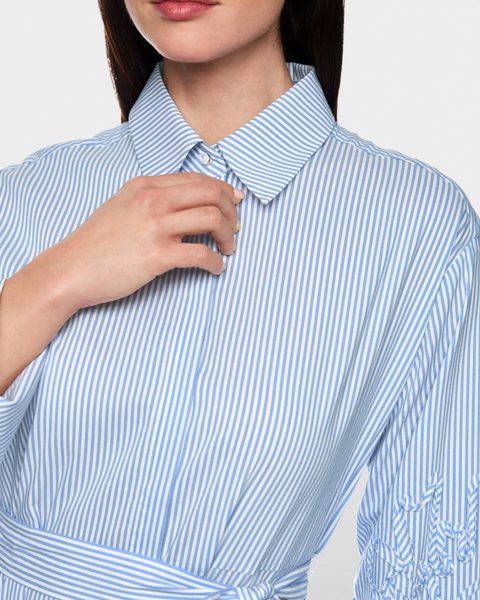 Marc Cain - Striped Blue and White Shirt Dress