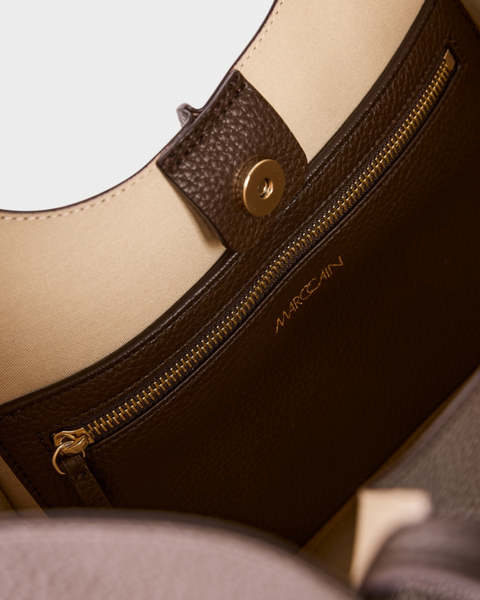 Marc Cain - Faux Leather Brown Shopper Bag