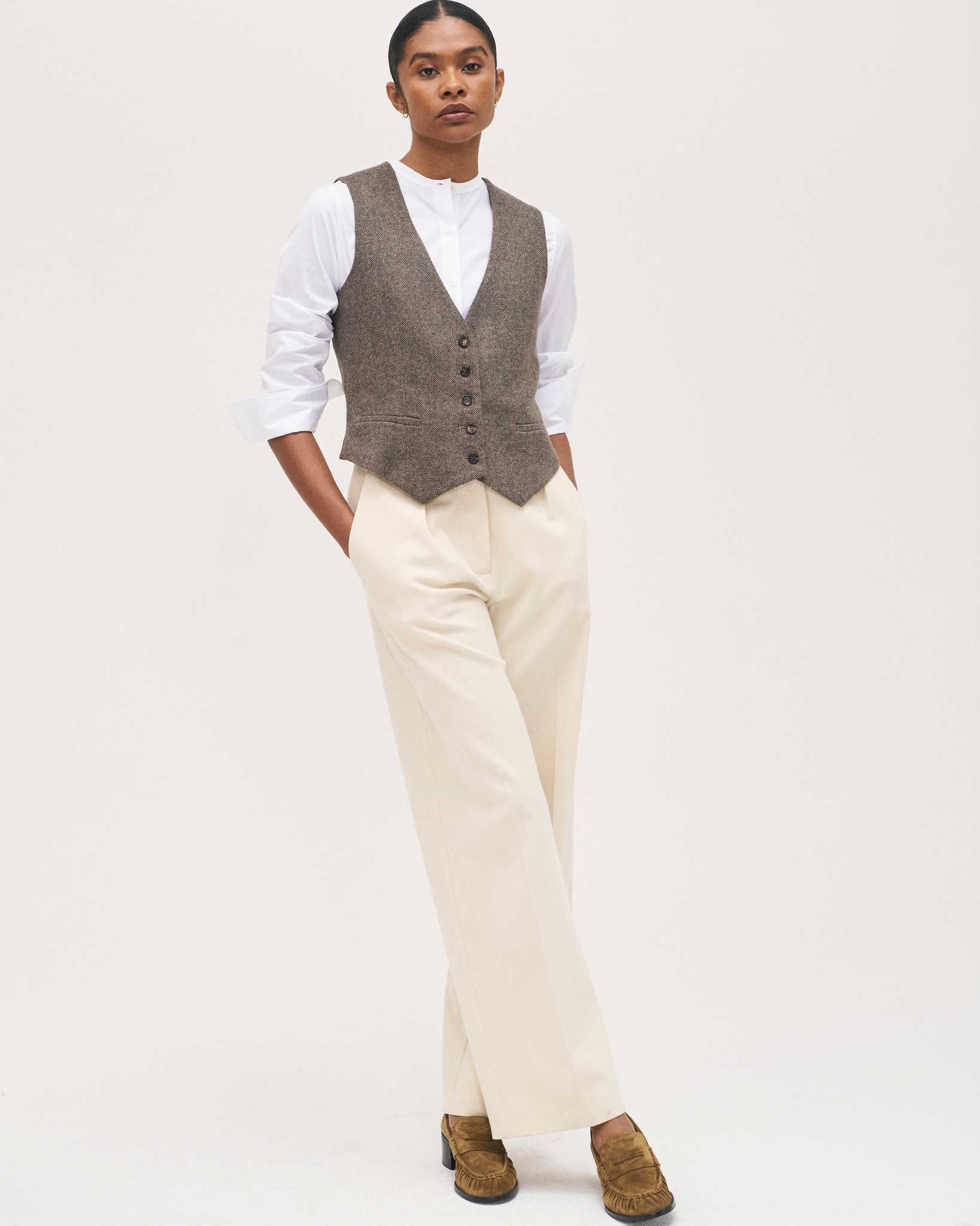 Rosso35 - Brown Tweed Waistcoat