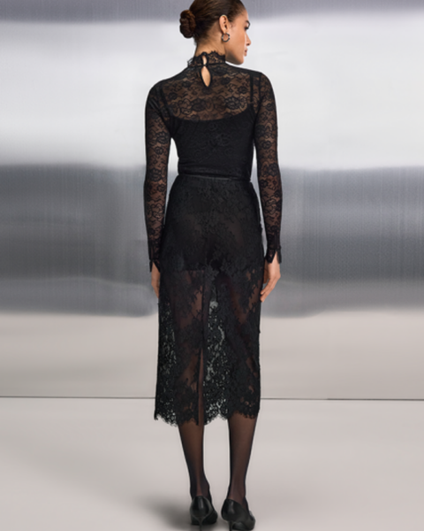 RIANI - Black Lace Skirt