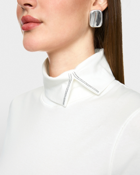 Marc Cain - Turtleneck T-Shirt with Crystal Detail