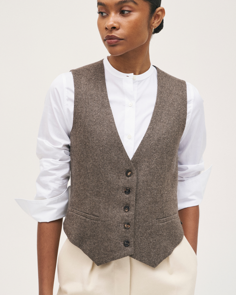 Rosso35 - Brown Tweed Waistcoat