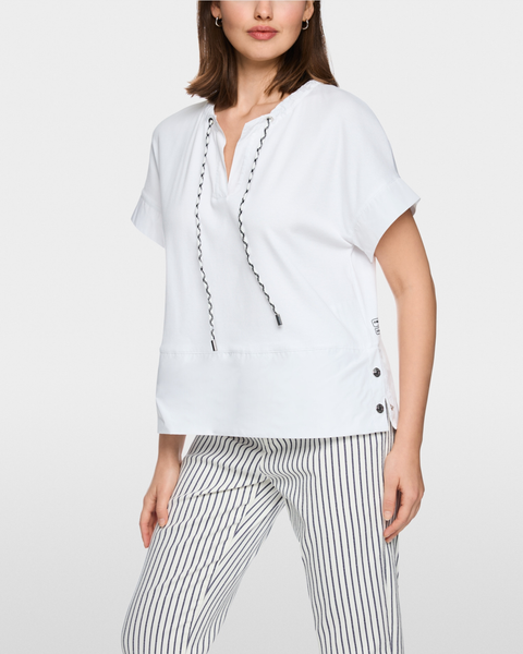 Marc Cain - Casual Top with Drawstring Collar Detail