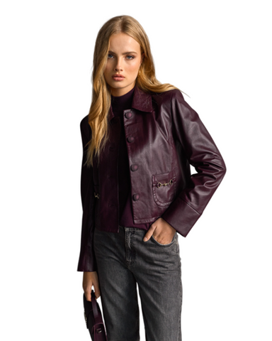 RIANI - Claret Leather Jacket