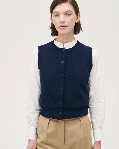 Rosso35 - Navy Knit Waistcoat