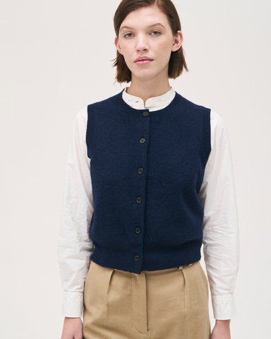 Rosso35 - Navy Knit Waistcoat