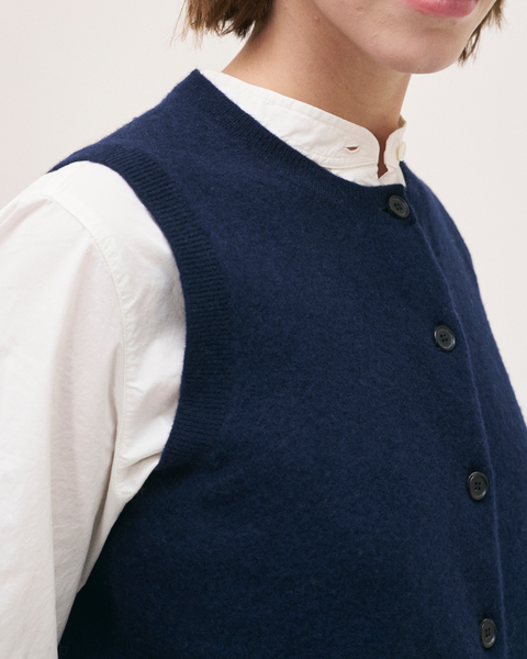 Rosso35 - Navy Knit Waistcoat
