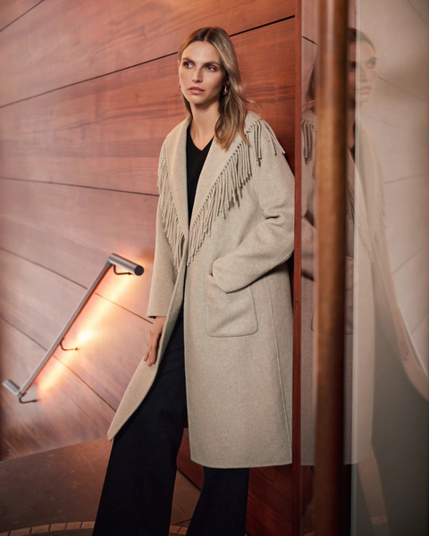 Joseph Ribkoff - Wool Blend Fringed Coat