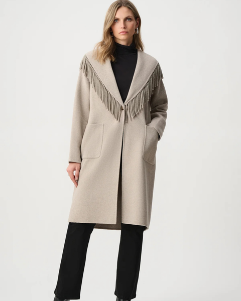 Joseph Ribkoff - Wool Blend Fringed Coat