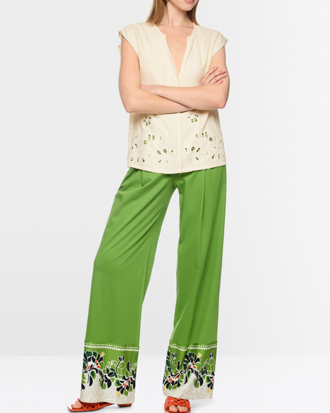 Marc Cain - Sleeveless Top with Embroidery Detail