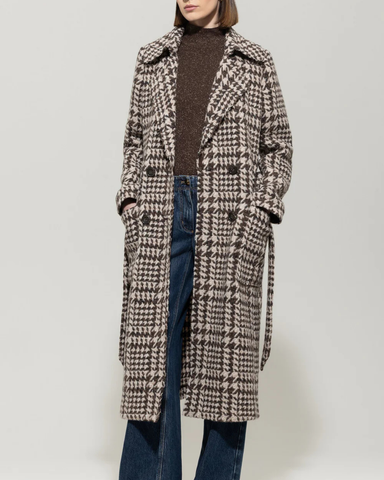 Luisa Cerano - Glencheck Coat with Belt