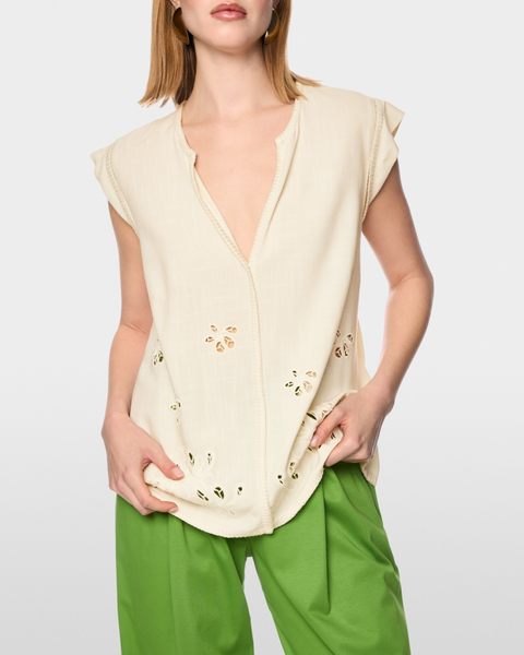 Marc Cain - Sleeveless Top with Embroidery Detail