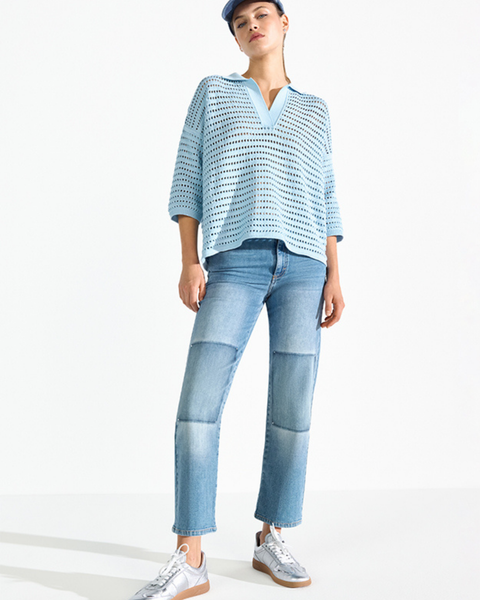 RIANI - Knitted Boxy Blue Pullover