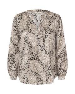 Charlotte Sparre - Spark Taupe and Black Printed Blouse