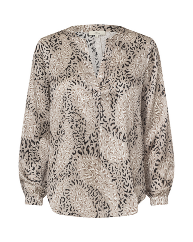 Charlotte Sparre - Spark Taupe and Black Printed Blouse