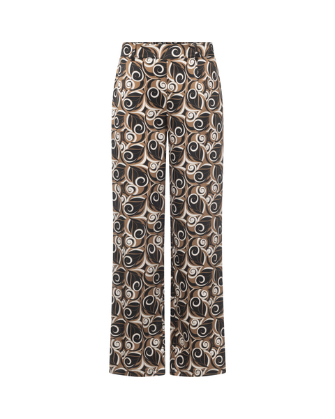 Charlotte Sparre - Swung Printed Black and Brown Trousers