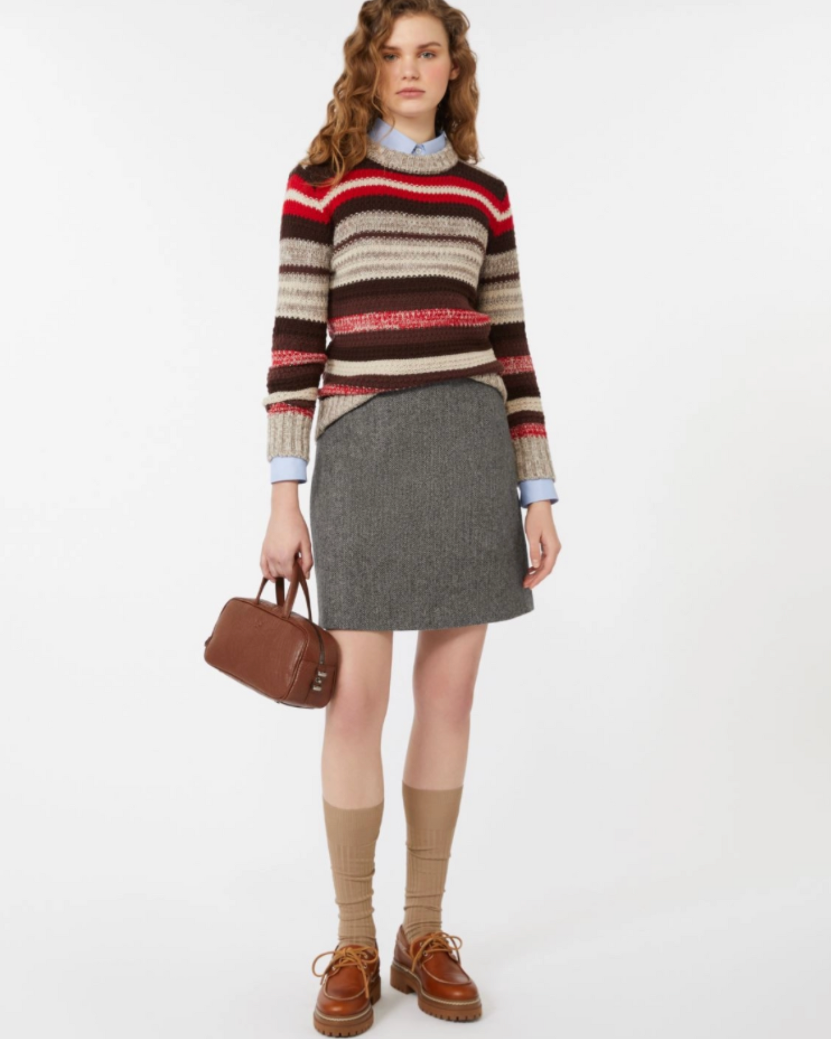 Weekend Max Mara - ILDE Ribbed Wool Knit Red Stripe Jumper