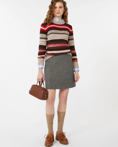 Weekend Max Mara - ILDE Ribbed Wool Knit Red Stripe Jumper