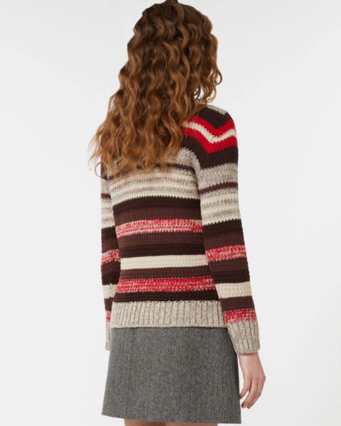 Weekend Max Mara - ILDE Ribbed Wool Knit Red Stripe Jumper