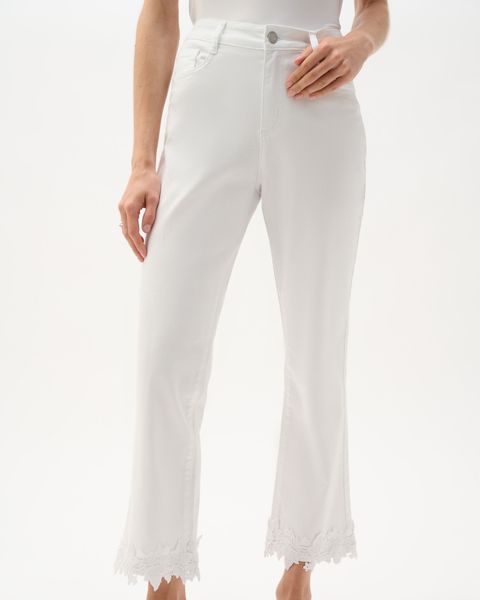 Joseph Ribkoff - Featherweave™ Denim Straight Crop Jeans With Lace Appliqué