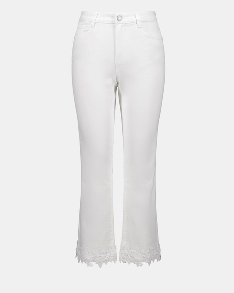 Joseph Ribkoff - Featherweave™ Denim Straight Crop Jeans With Lace Appliqué