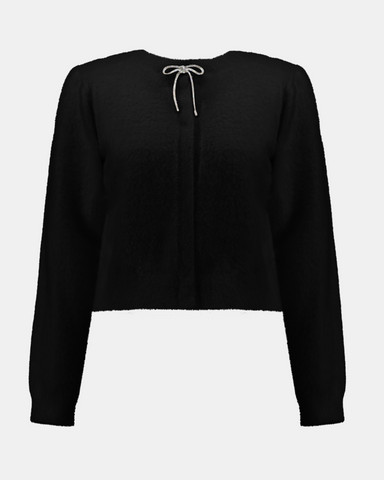 Joseph Ribkoff - Bow Detail Feather Yarn Cardigan