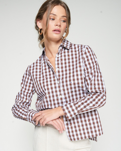 Vilagallo - Brown Gingham Print Shirt