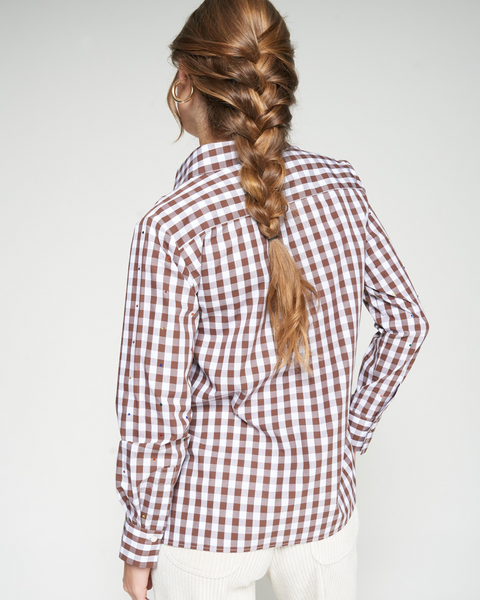 Vilagallo - Brown Gingham Print Shirt