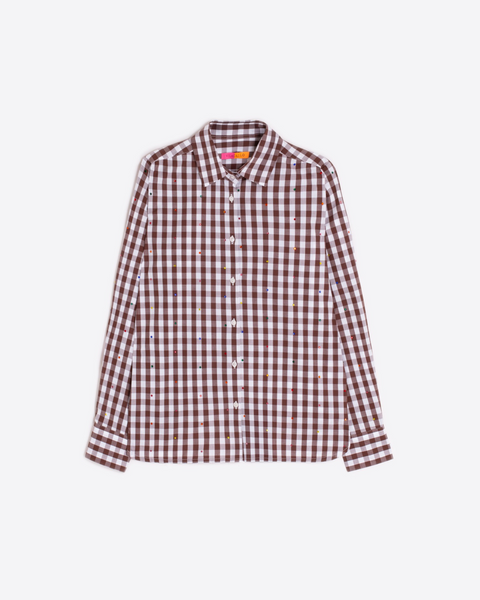 Vilagallo - Brown Gingham Print Shirt