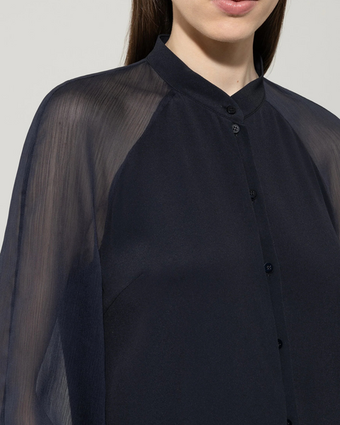 Luisa Cerano - Navy Chiffon Blouse