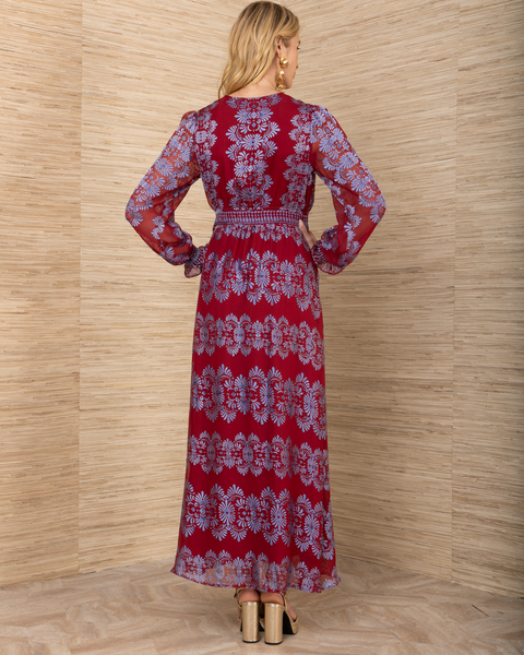Hale Bob - Red Aqua Print Maxi Dress