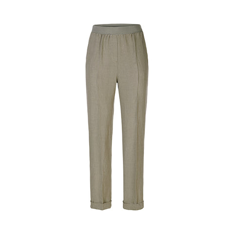 RIANI - Khaki Pull on Linen Trousers