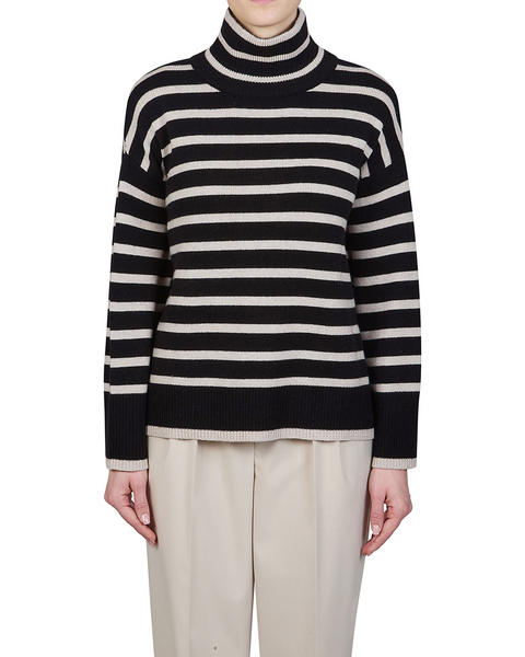 Purotatto - Stripe High Neck Sweater