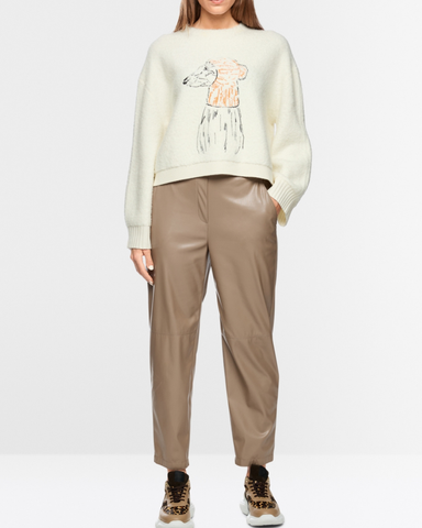 Marc Cain - RANCHI Tan Pleather Trousers