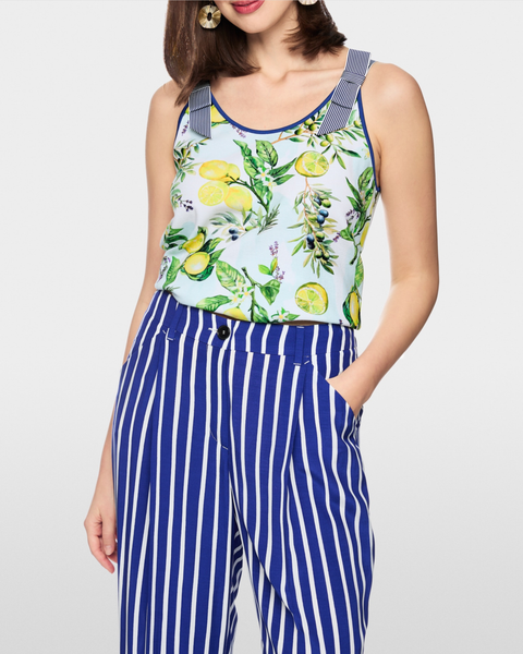 Marc Cain - Stretch Cotton Top with Lemon Print