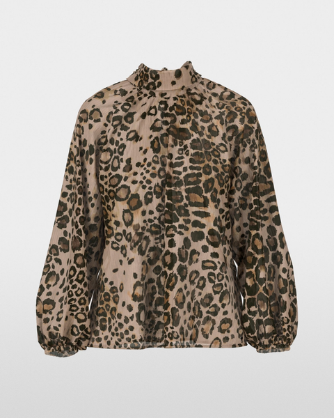 Marc Cain - Leopard Print Tie Neck Blouse