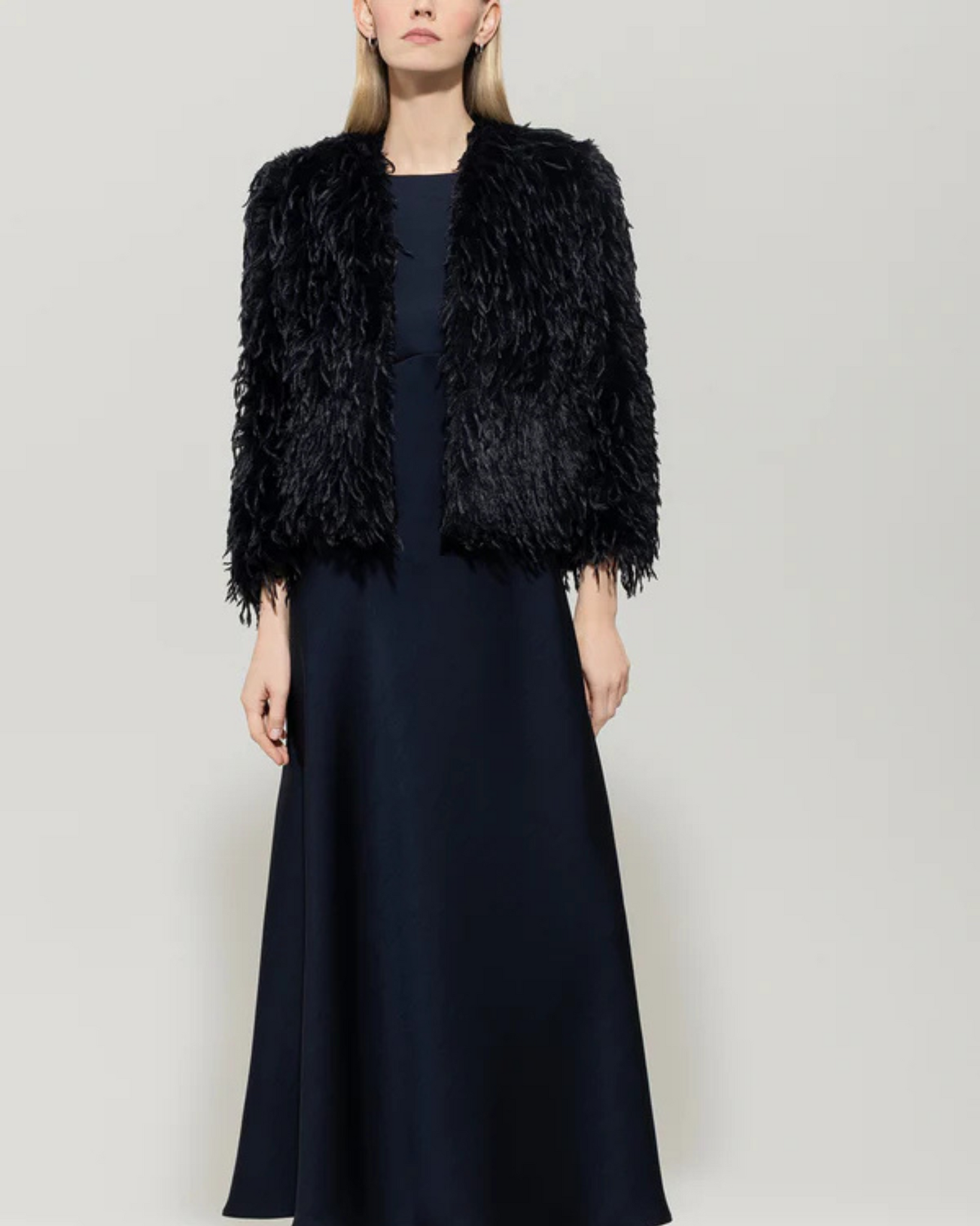 Luisa Cerano - Navy Fur Look Jacket