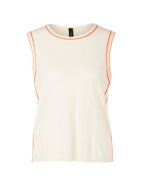 Marc Cain Sports - Knitted Tank with Orange Trim