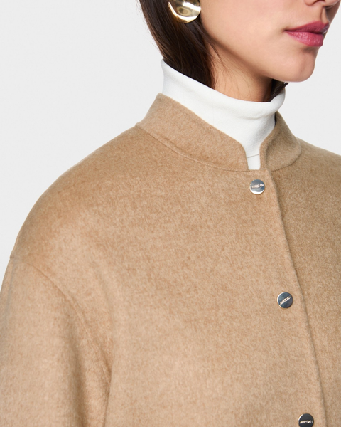 Marc Cain - Camel Oversized Jacket with Cuffed Sleeves