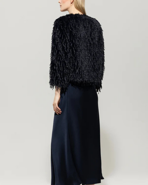 Luisa Cerano - Navy Fur Look Jacket