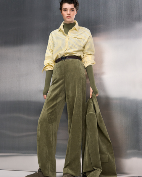 RIANI - Olive Green Corduroy Trousers