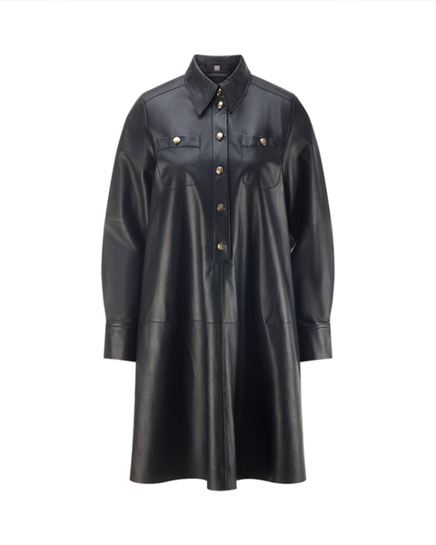 RIANI - Leather Shirt Dress