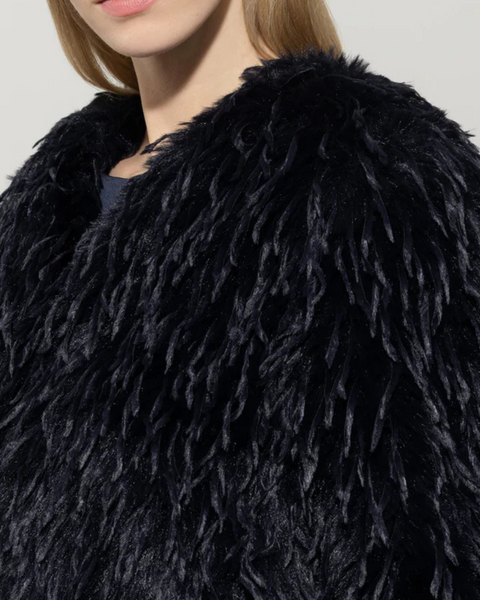 Luisa Cerano - Navy Fur Look Jacket